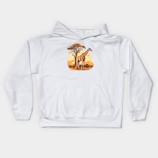 Watercolor Giraffe Kids Hoodie